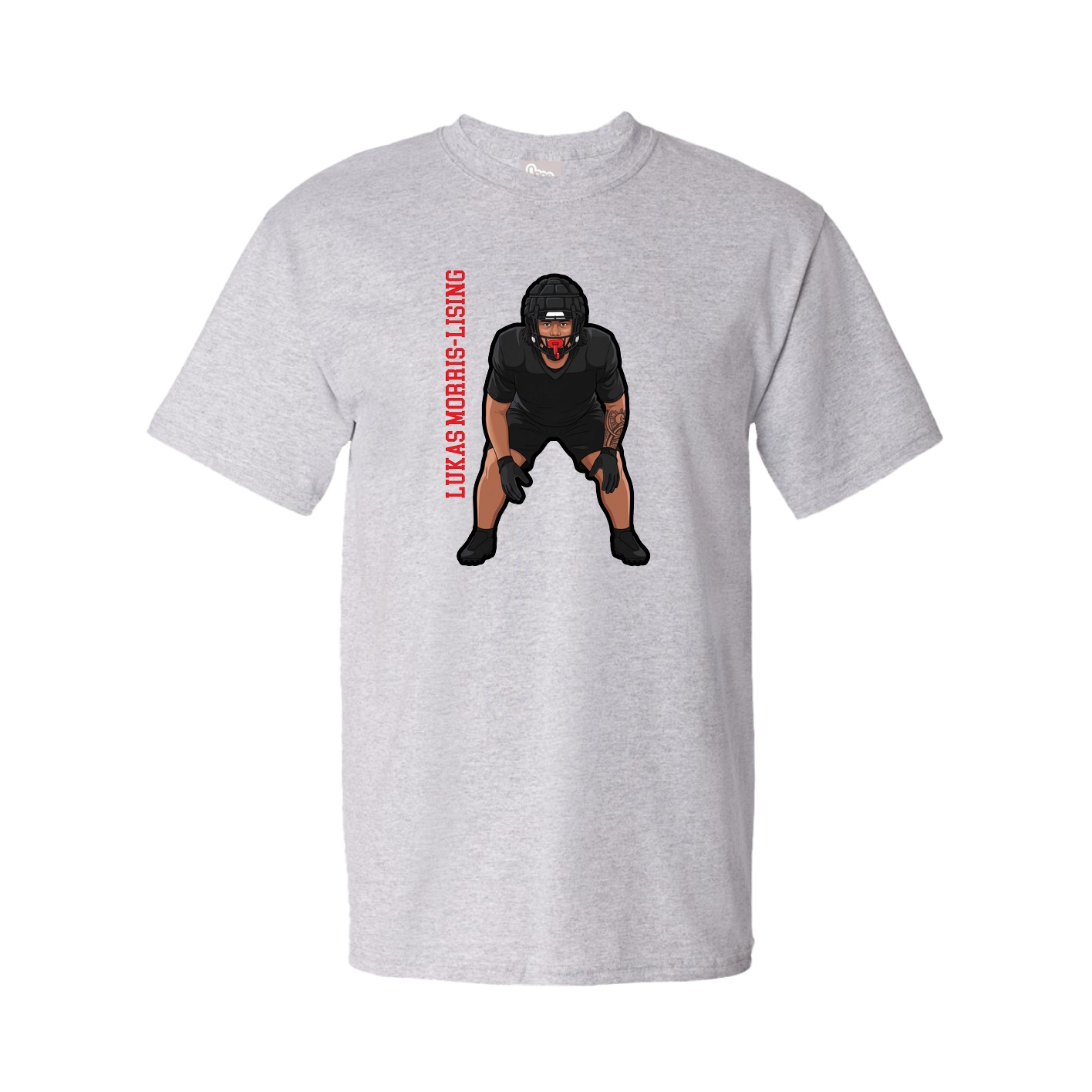 Tee — Name Vertical in Grey