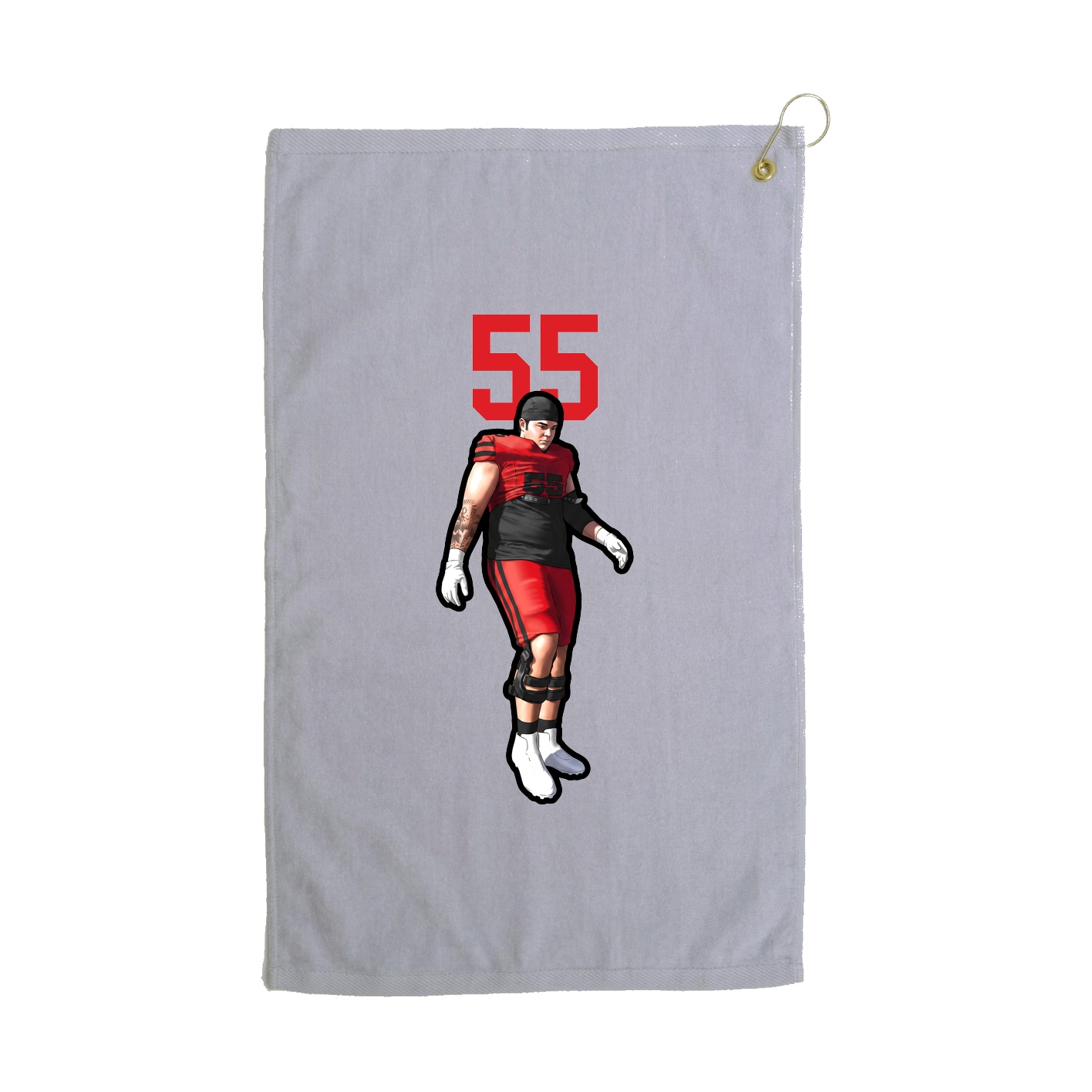 Golf Towel — Number Top in Grey