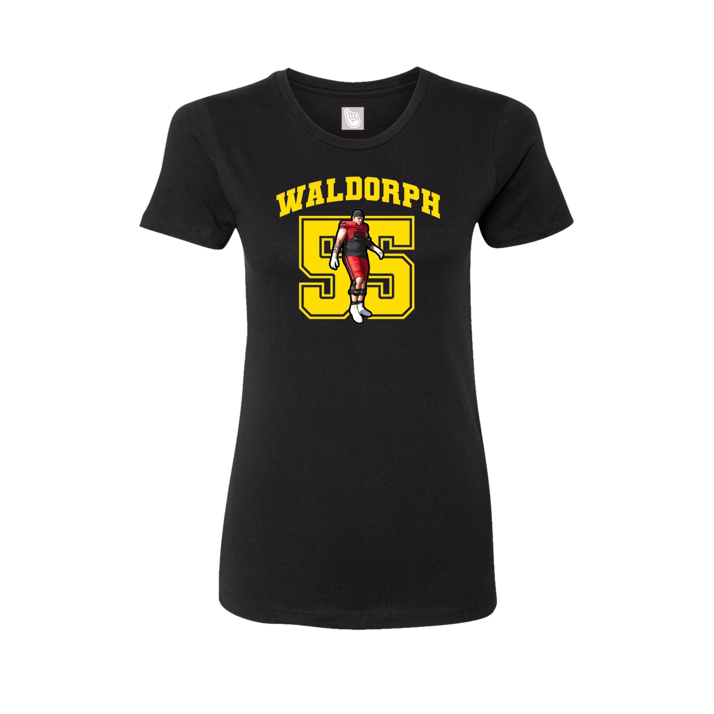 Fitted Women's Tee — Number in Black