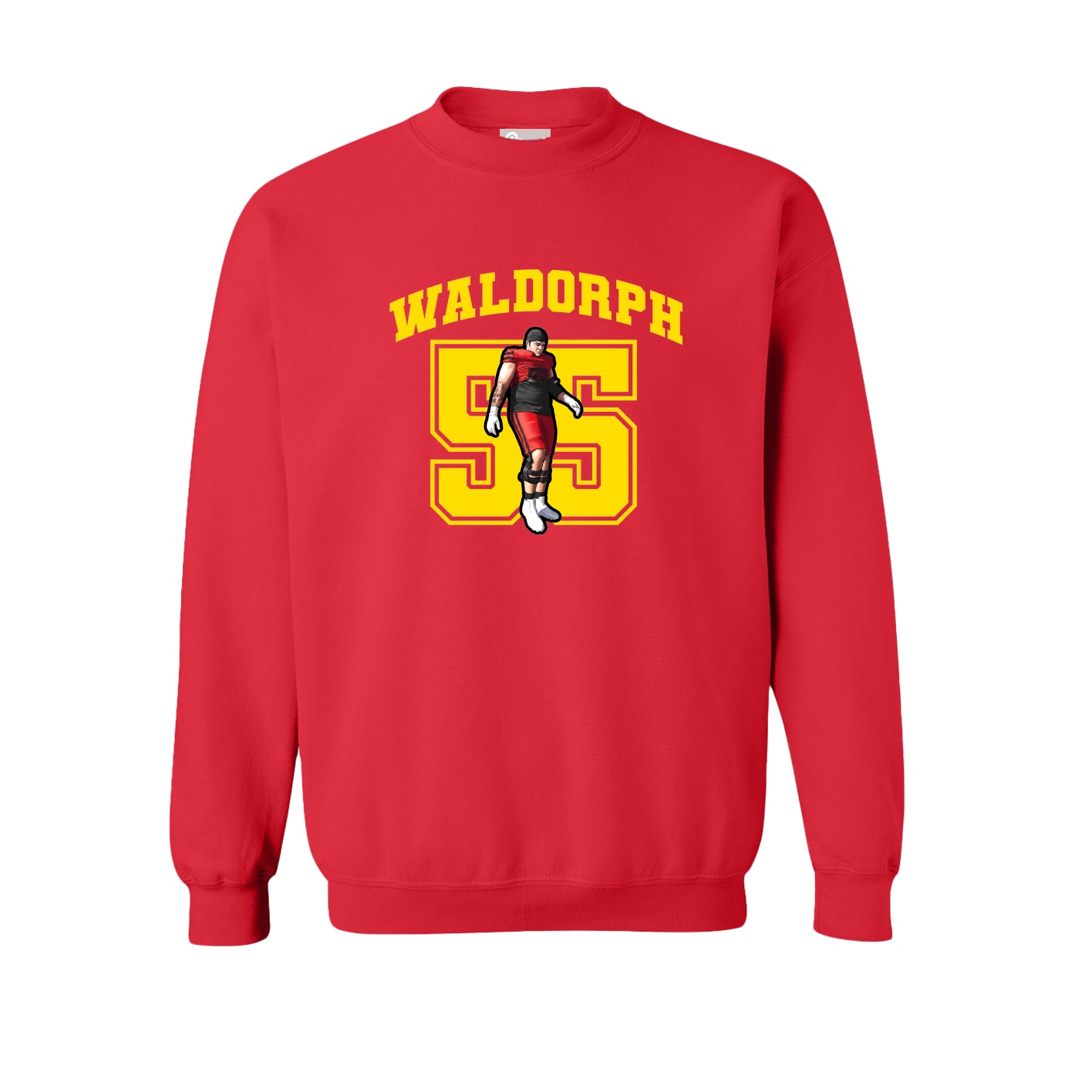 Fleece Crew — Number in Red