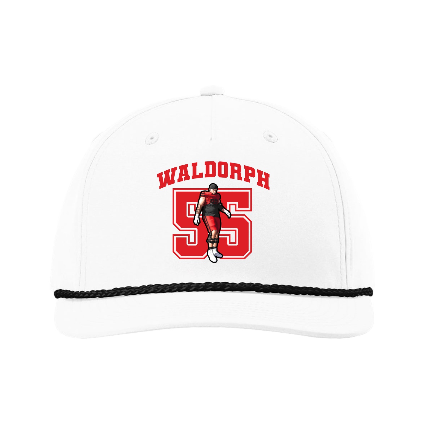 Five-Panel Classic Rope Cap — Number in White