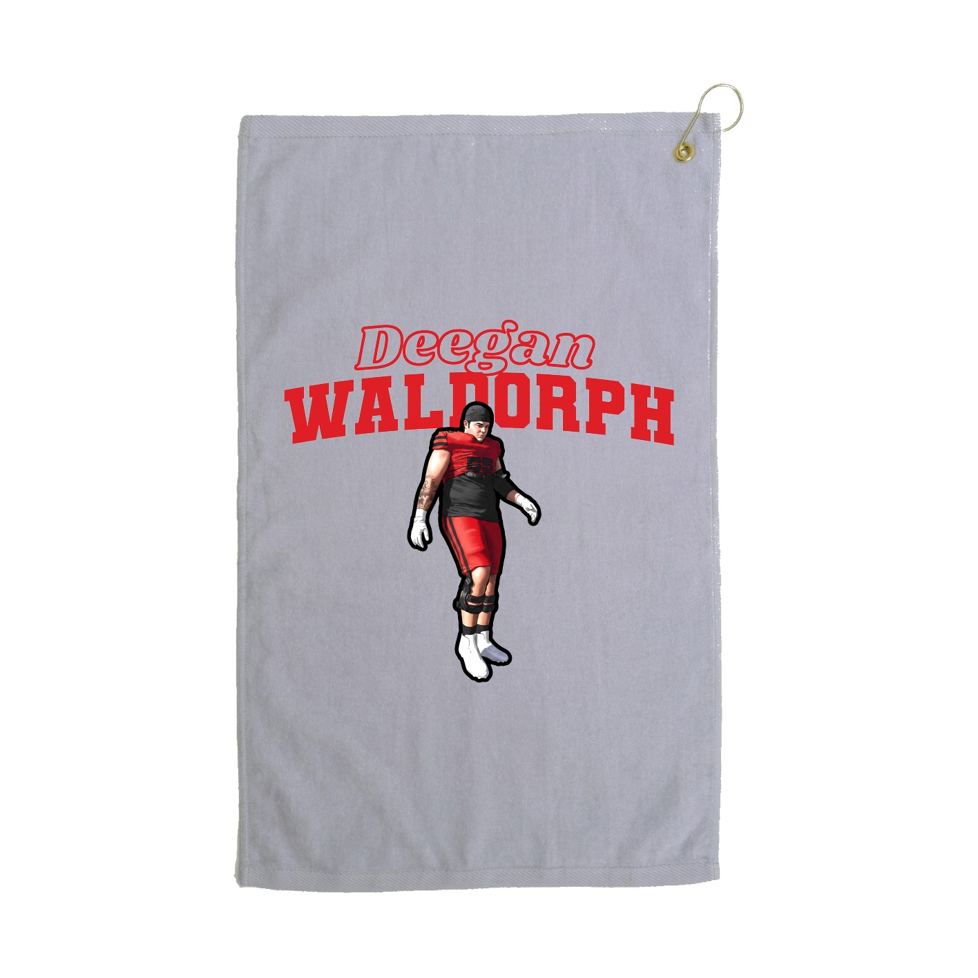 Golf Towel — Name Arch in Grey