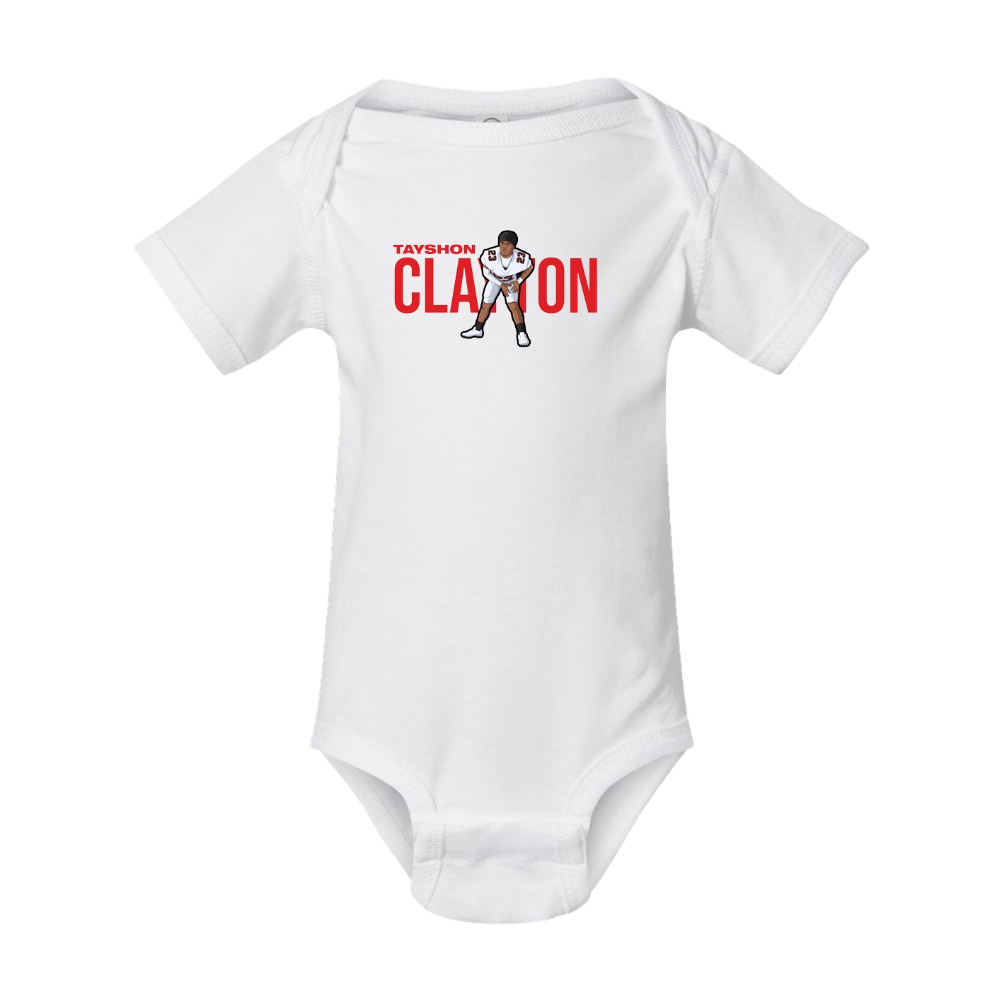 Baby Onesie — Player Name in White