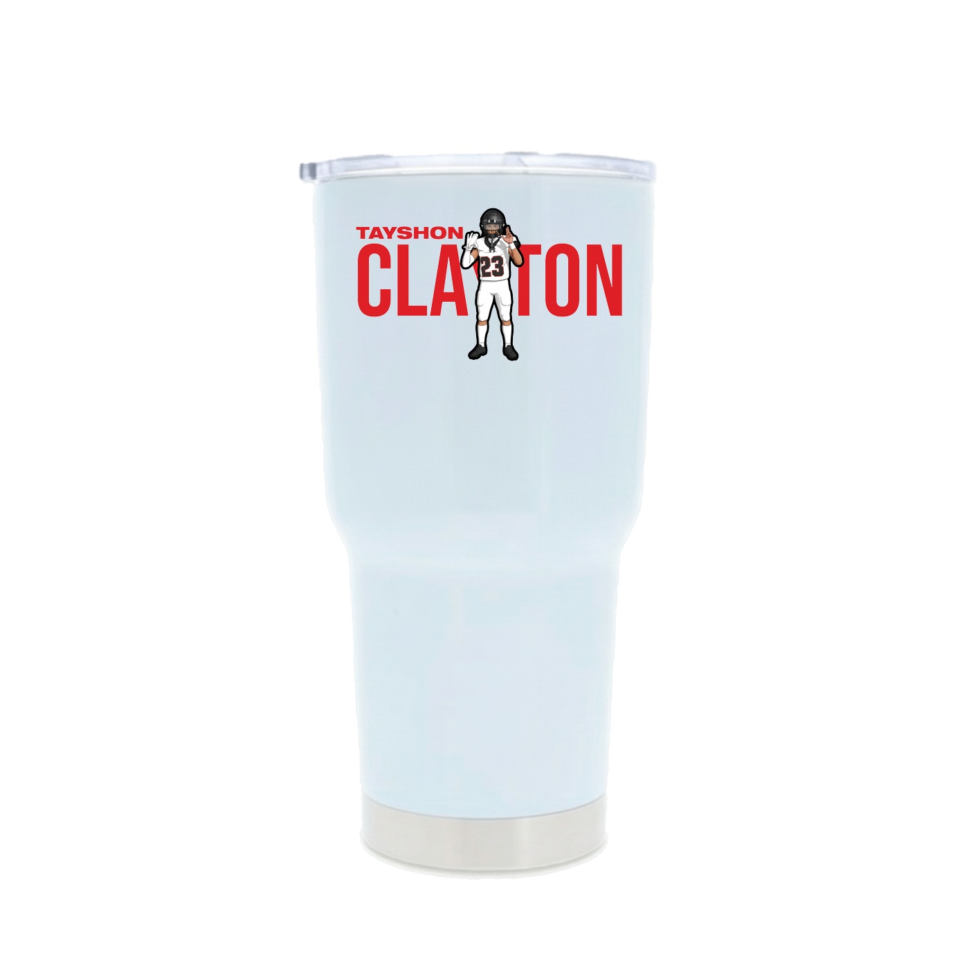 30oz Stainless Steel Tumbler — Player Name in White