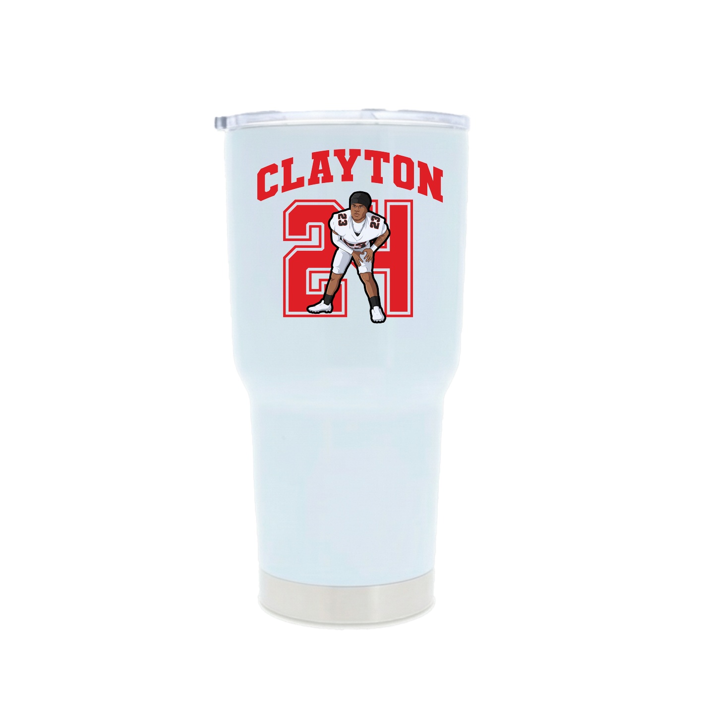 30oz Stainless Steel Tumbler — Number in White