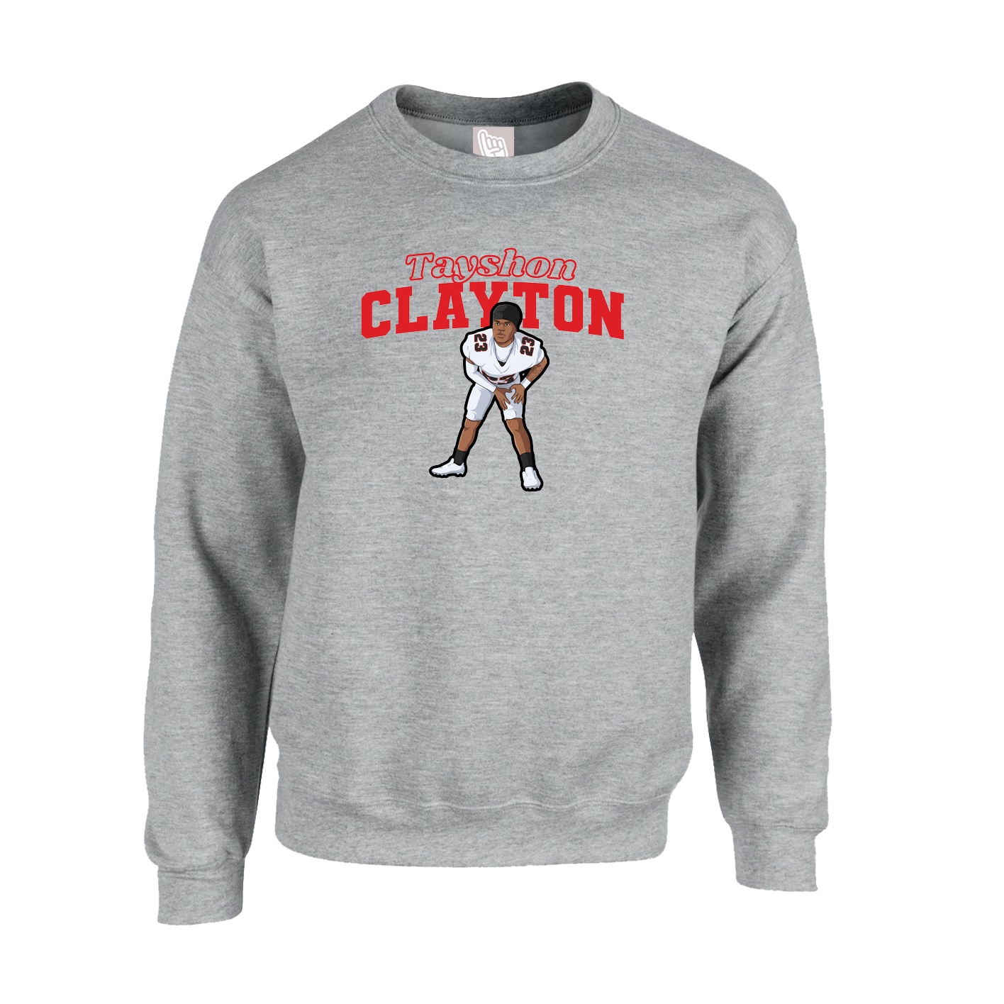 Fleece Crew — Name Arch in Grey