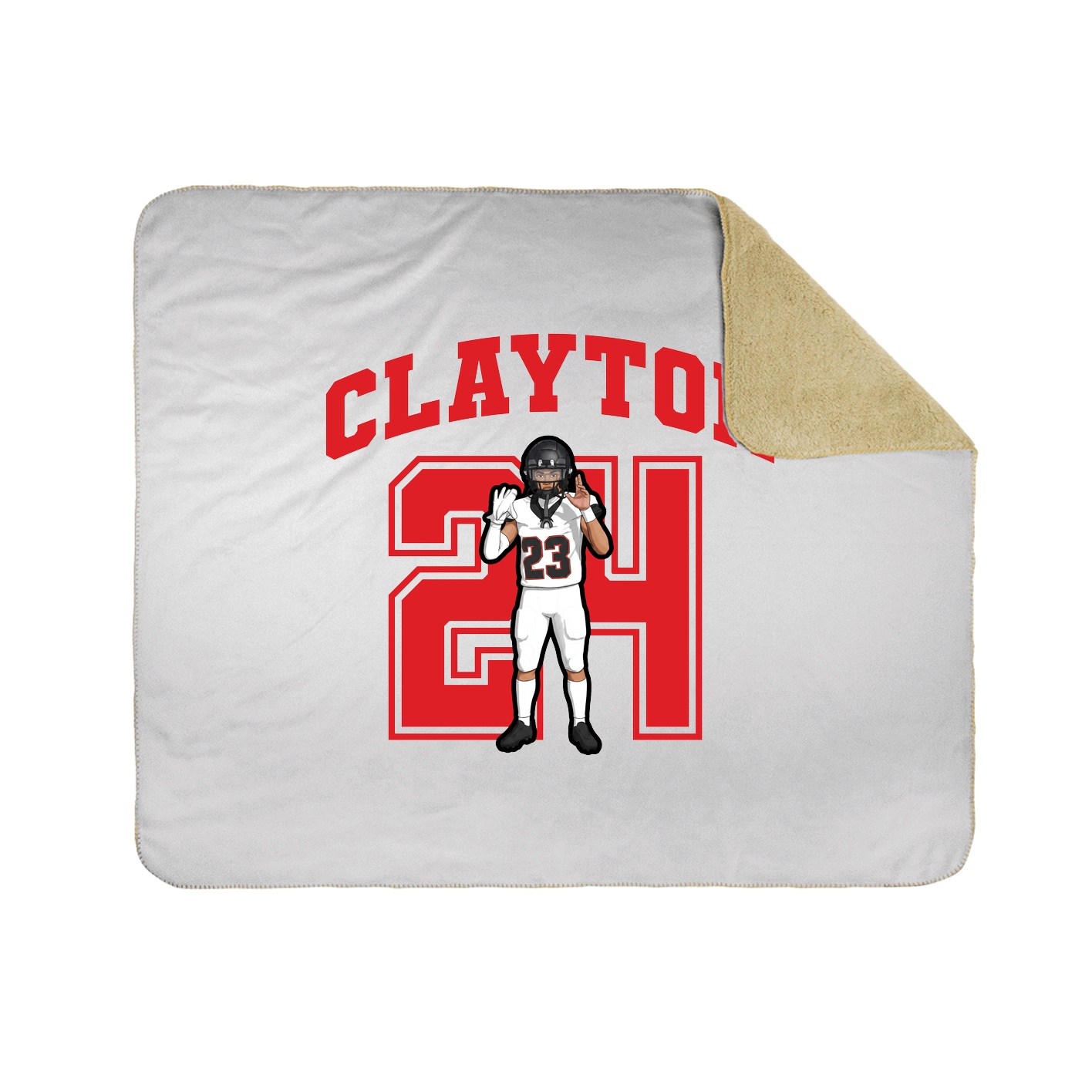 Throw Blanket — Number in White