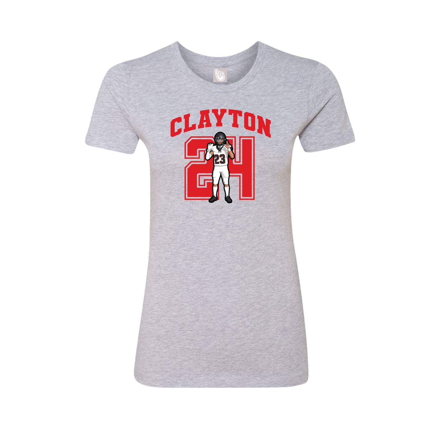 Fitted Women's Tee — Number in Grey