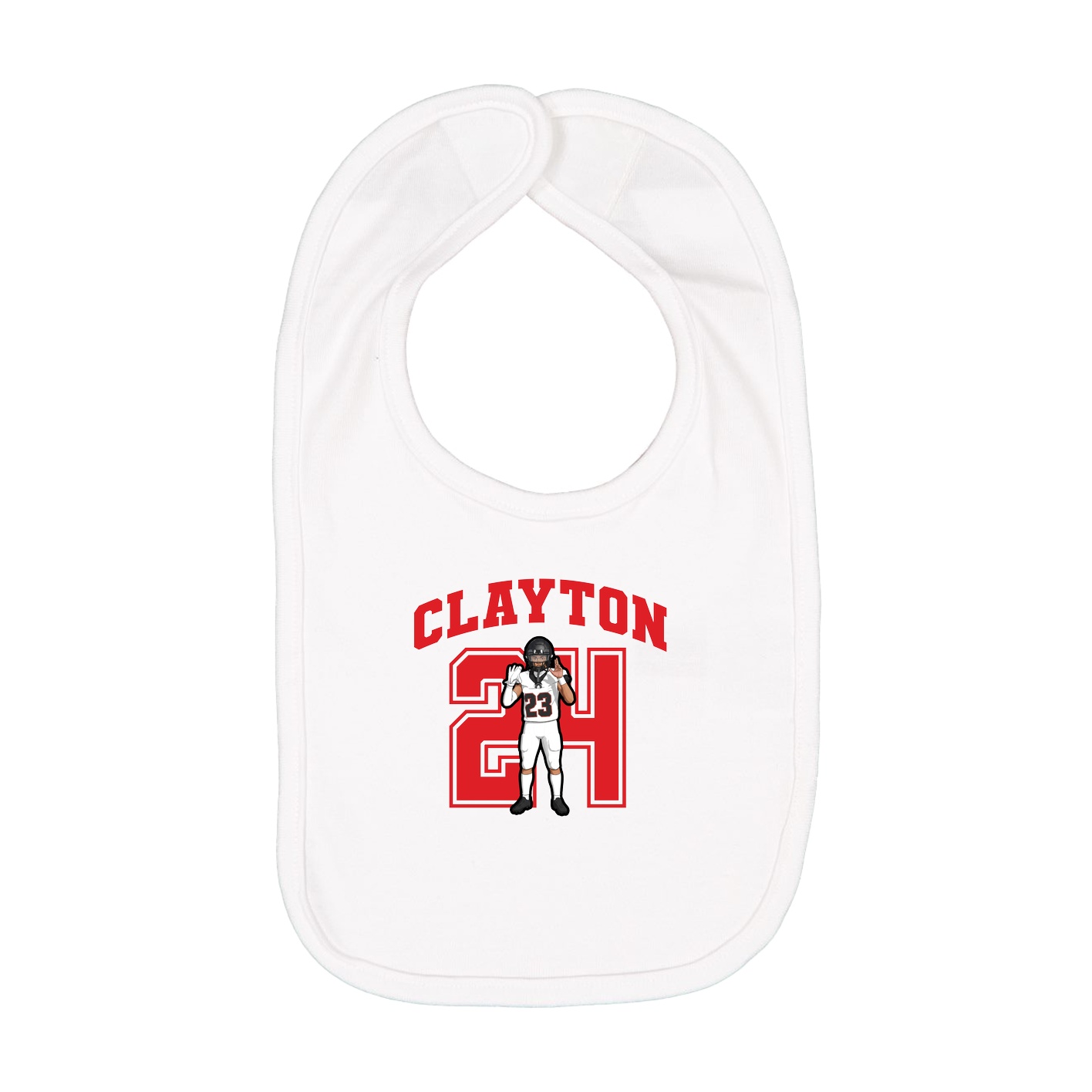 Infant Bib — Number in White