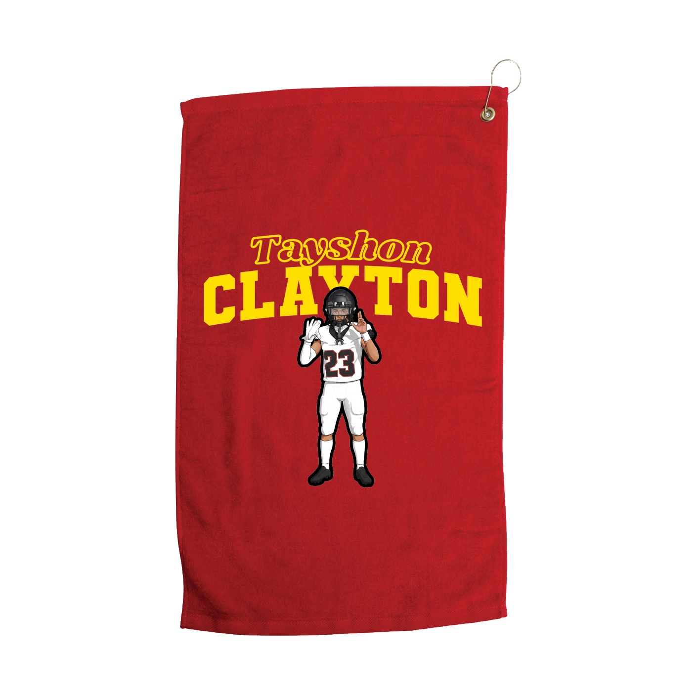 Golf Towel — Name Arch in Red