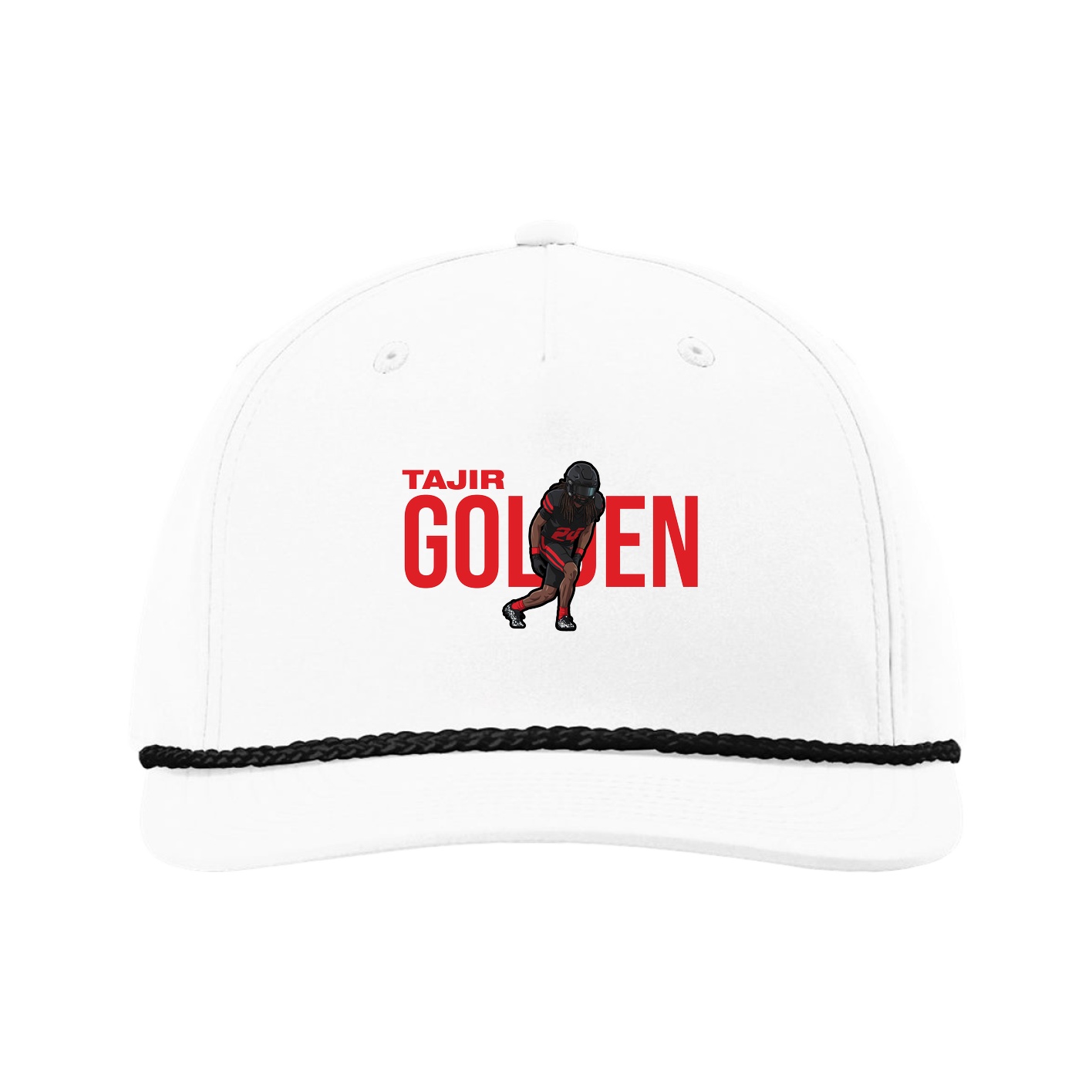 Five-Panel Classic Rope Cap — Player Name in White