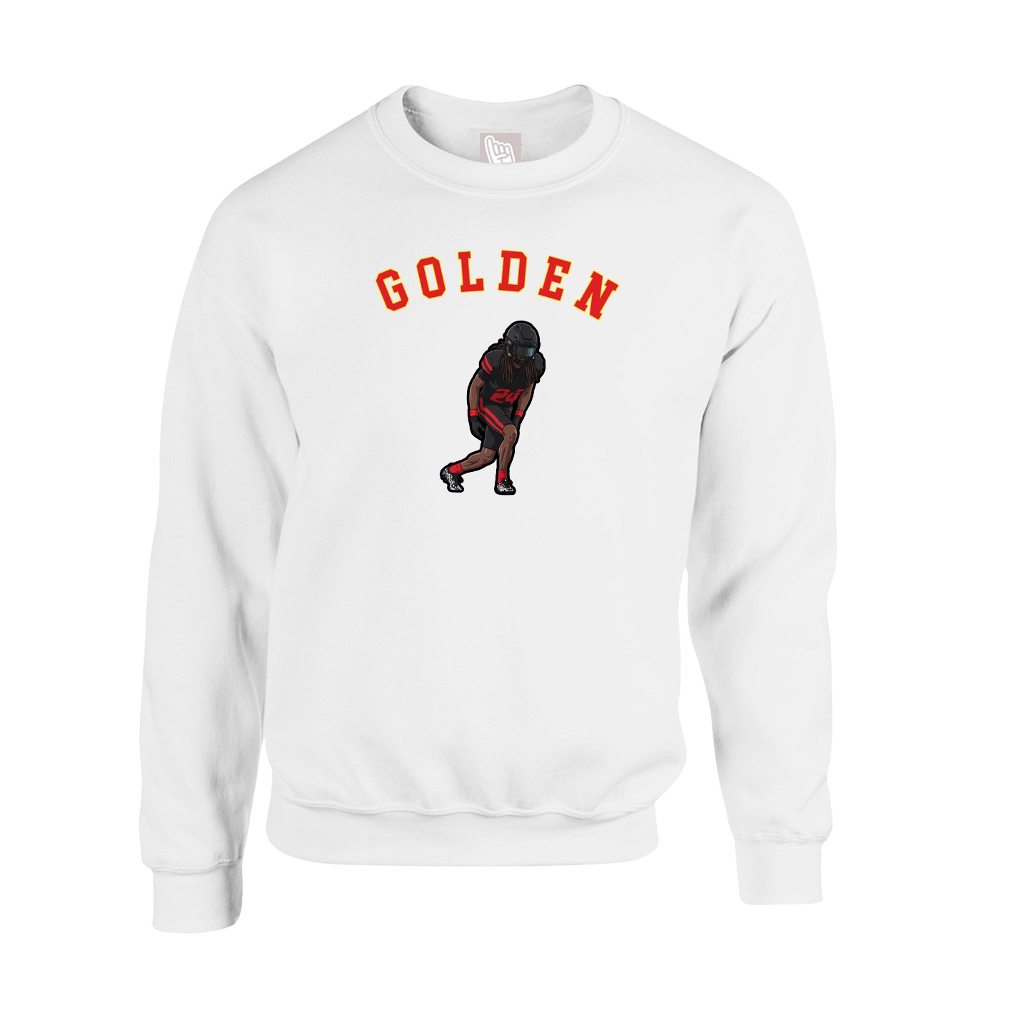 Fleece Crew — Shirsey Arch in White