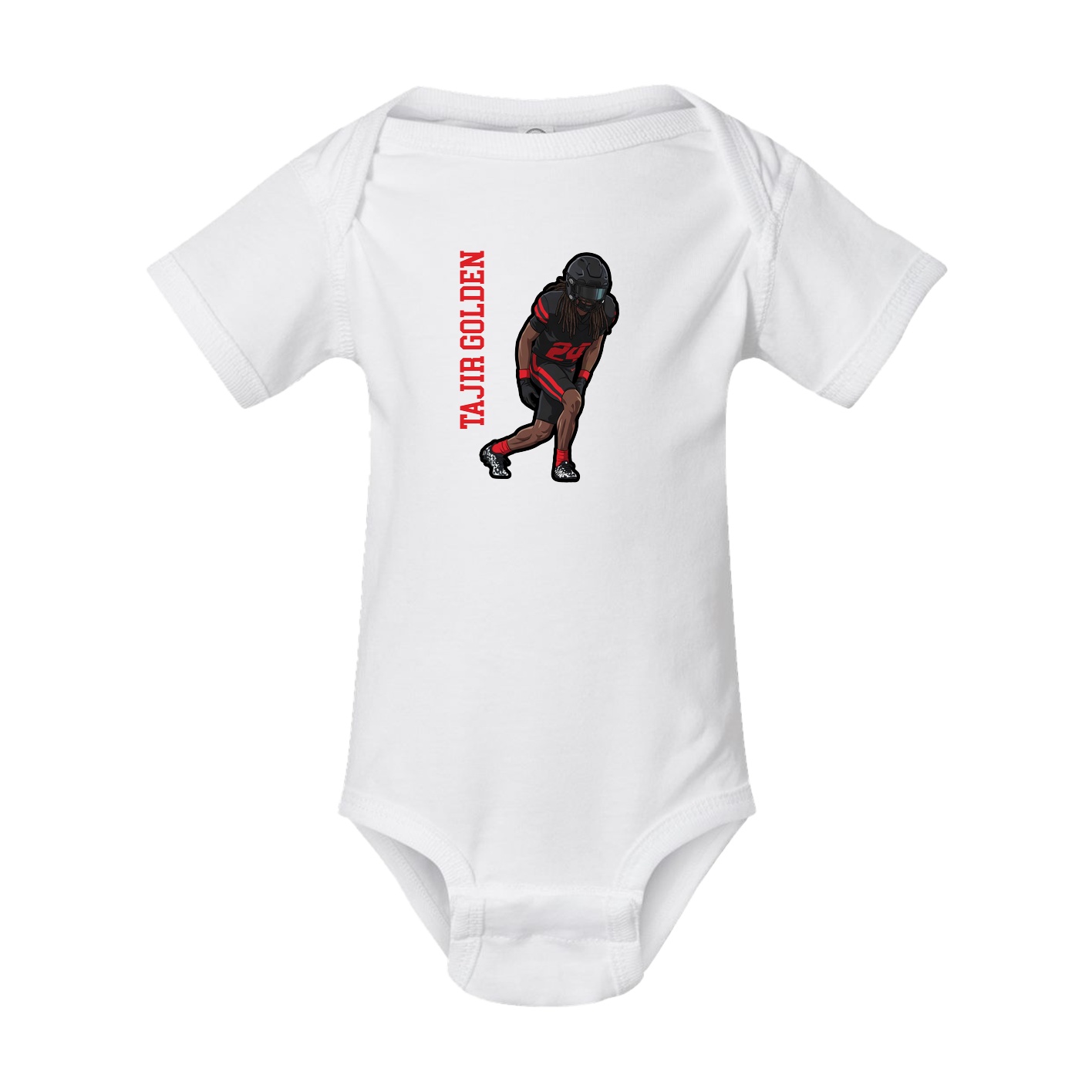 Baby Onesie — Name Vertical in White