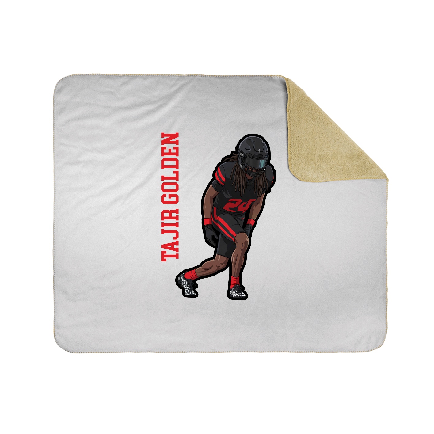 Throw Blanket — Name Vertical in White