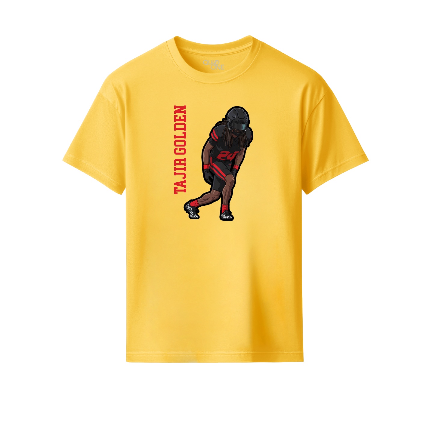 Youth Tee — Name Vertical in Yellow