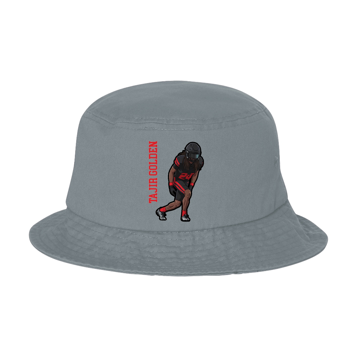 Bucket Cap — Name Vertical in Grey