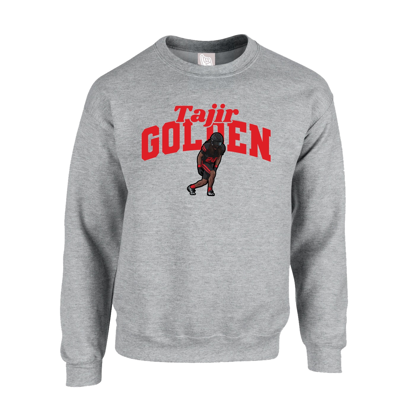 Fleece Crew — Signature Arch in Grey