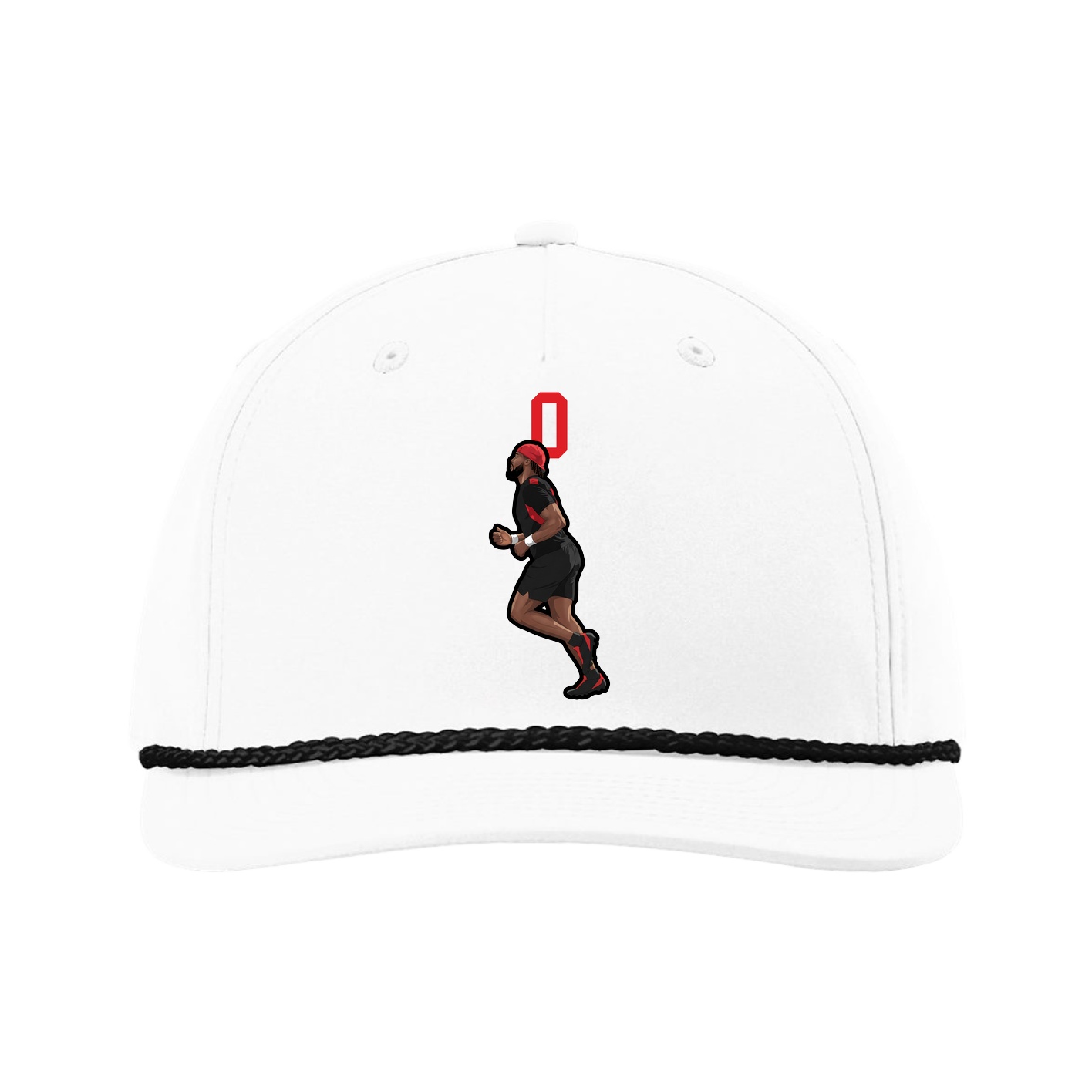 Five-Panel Classic Rope Cap — Number Top in White