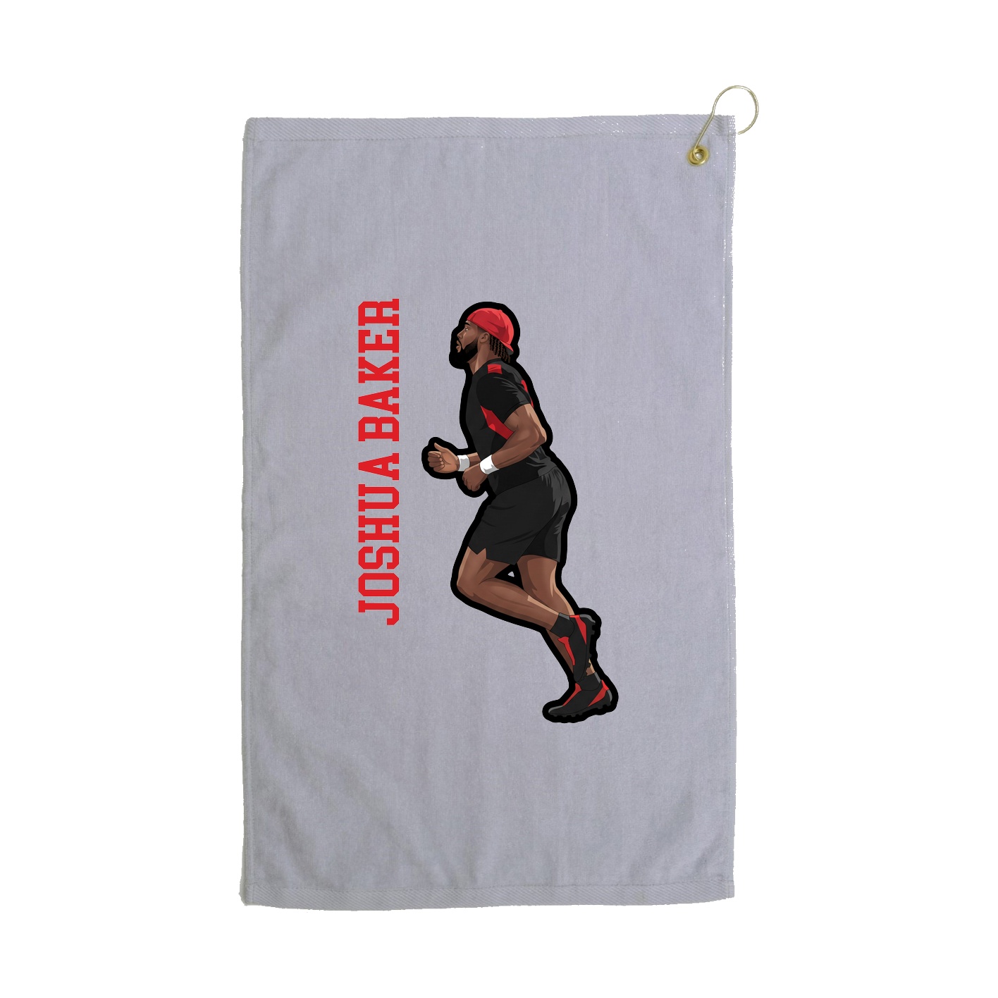 Golf Towel — Name Vertical in Grey