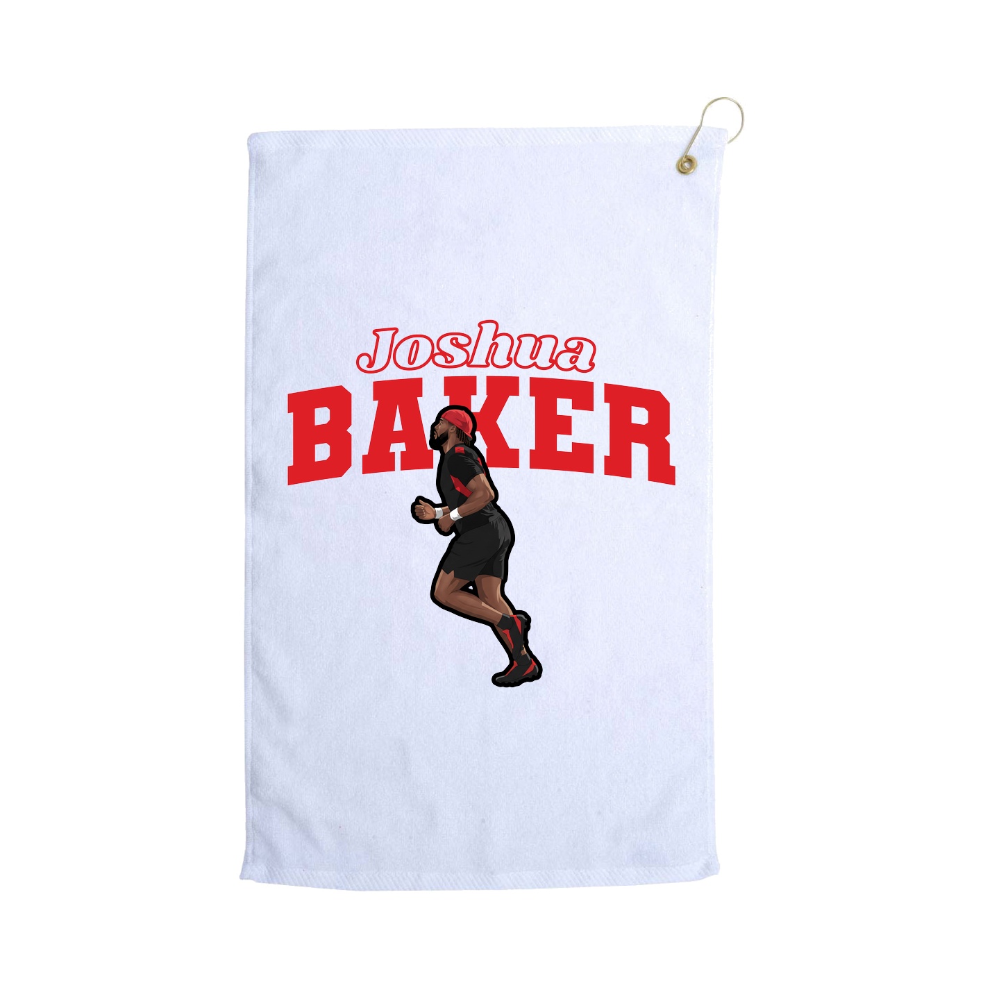 Golf Towel — Name Arch in White