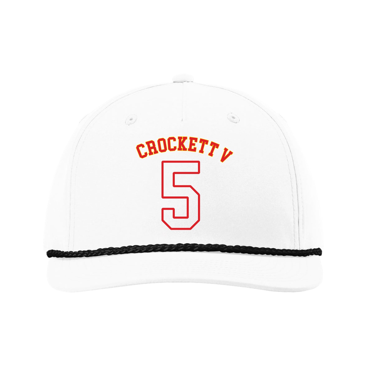 Five-Panel Classic Rope Cap — Shirsey Arch in White