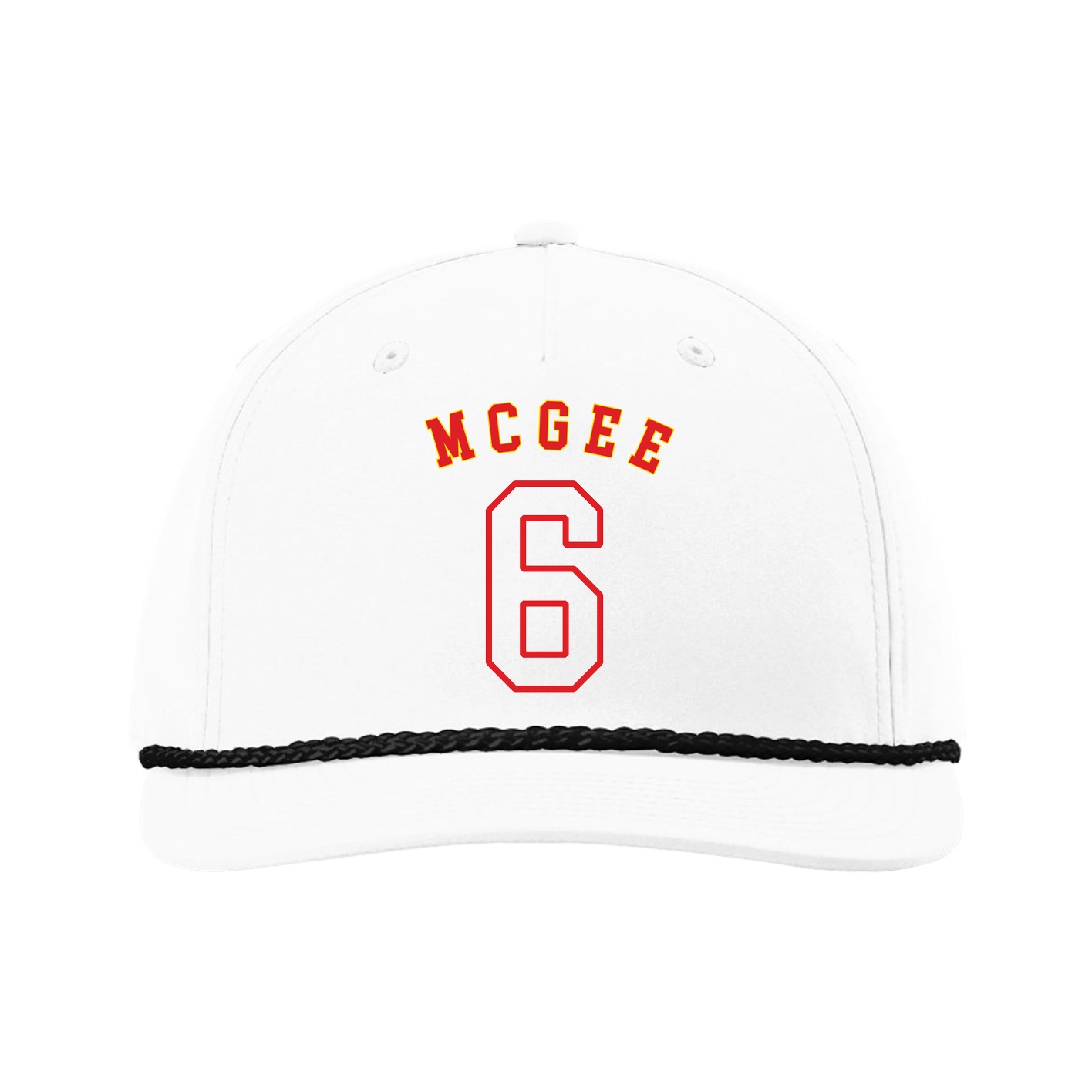 Five-Panel Classic Rope Cap — Shirsey Arch in White