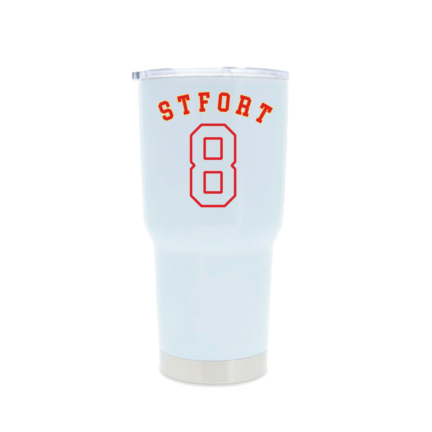 30oz Stainless Steel Tumbler — Shirsey Arch in White