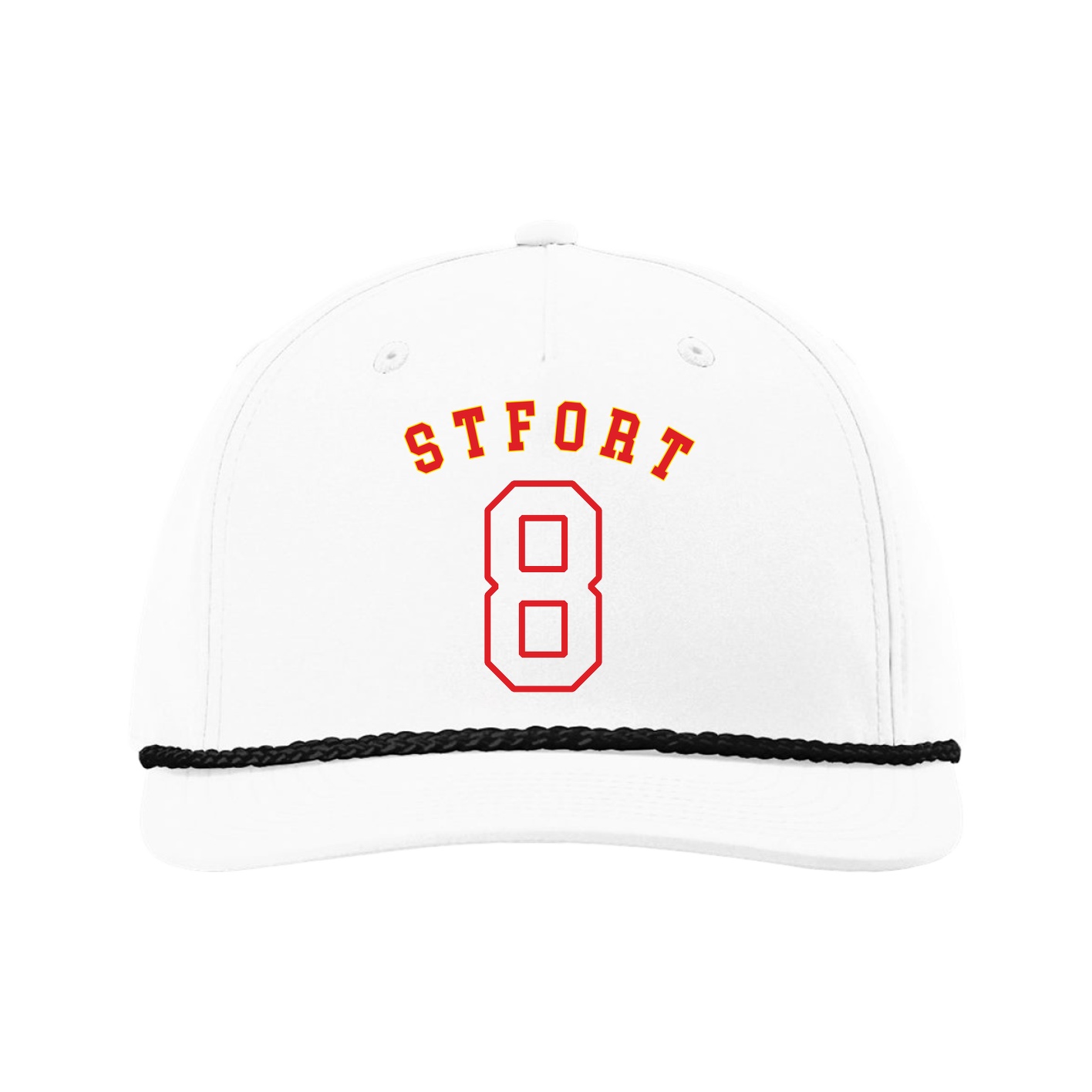 Five-Panel Classic Rope Cap — Shirsey Arch in White