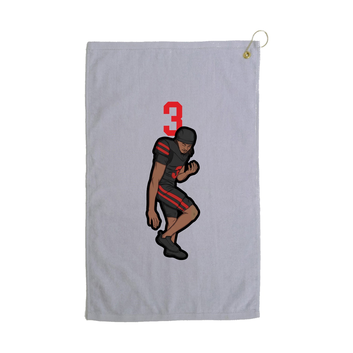 Golf Towel — Number Top in Grey