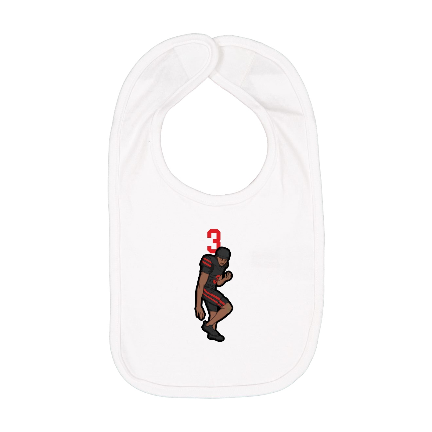 Infant Bib — Number Top in White