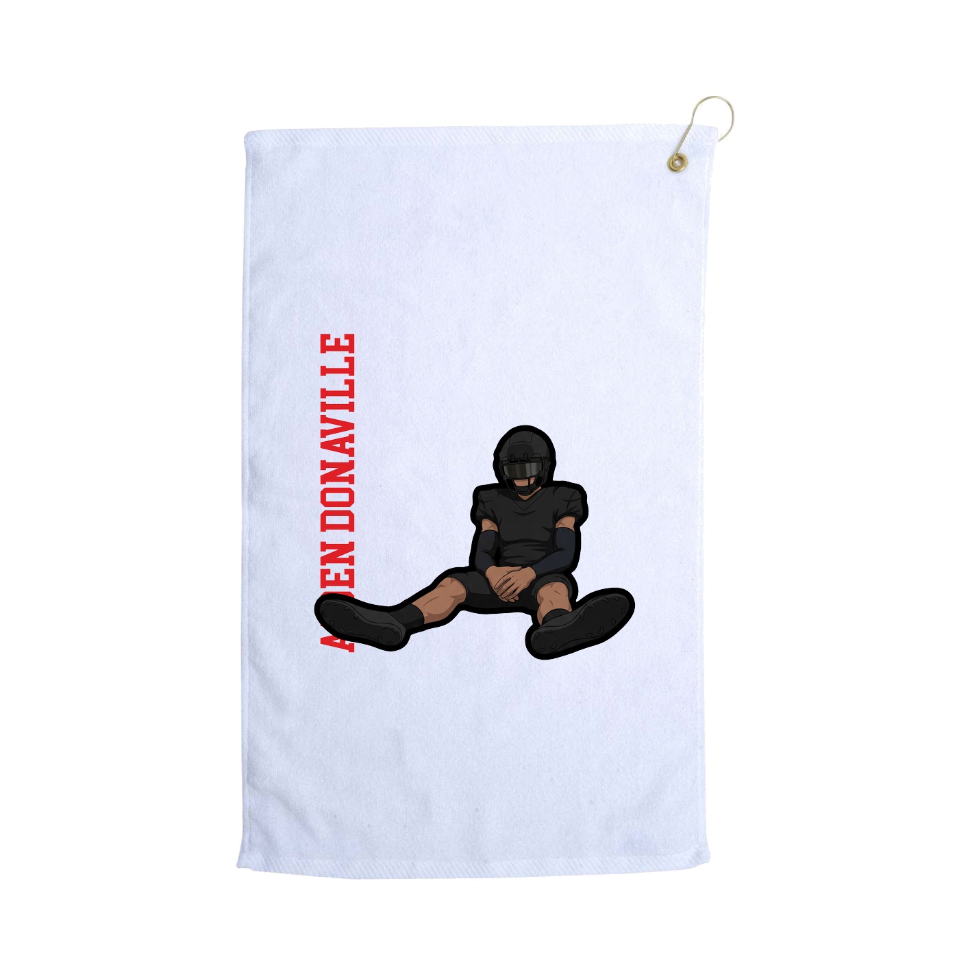 Golf Towel — Name Vertical in White