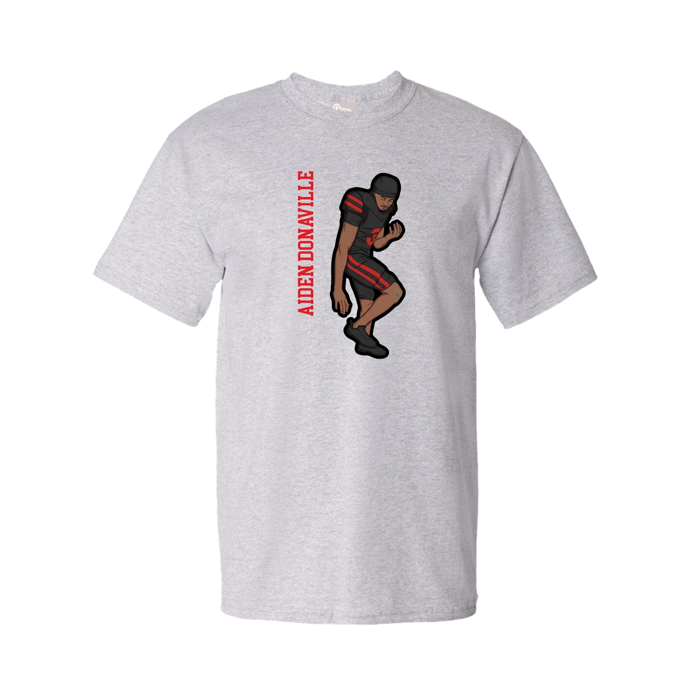 Youth Tee — Name Vertical in Grey