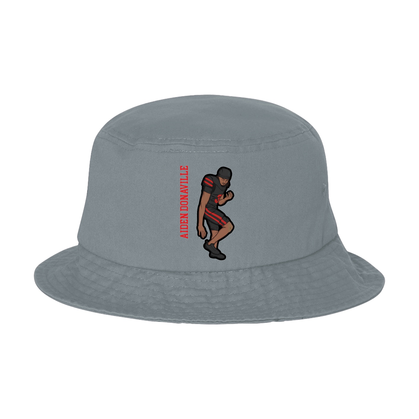 Bucket Cap — Name Vertical in Grey