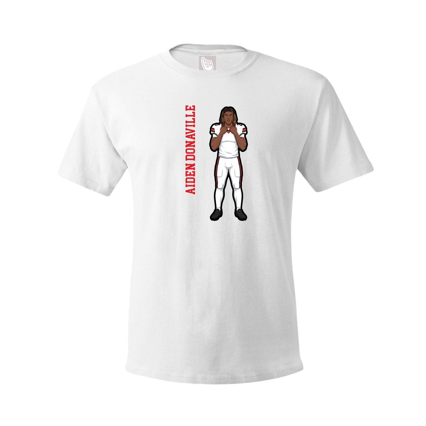 Youth Tee — Name Vertical in White
