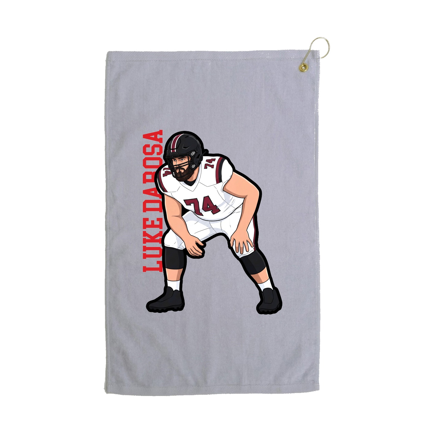 Golf Towel — Name Vertical in Grey