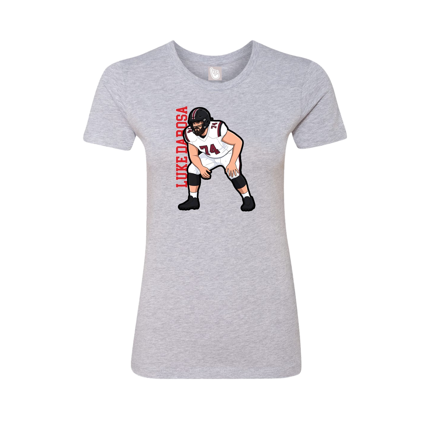 Fitted Women's Tee — Name Vertical in Grey
