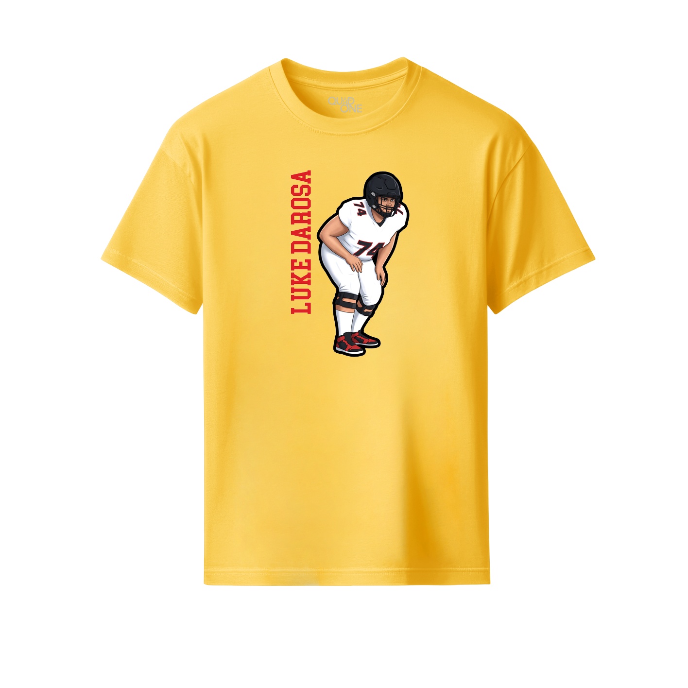 Youth Tee — Name Vertical in Yellow