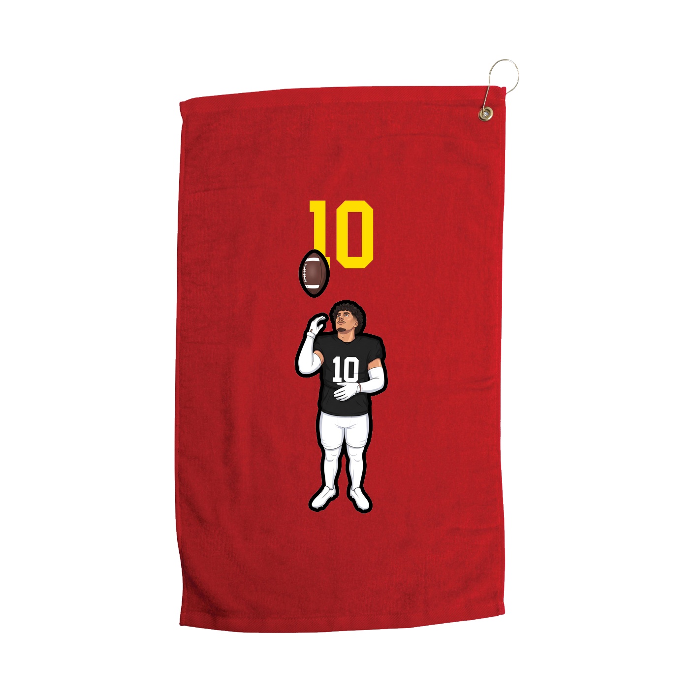 Golf Towel — Number Top in Red