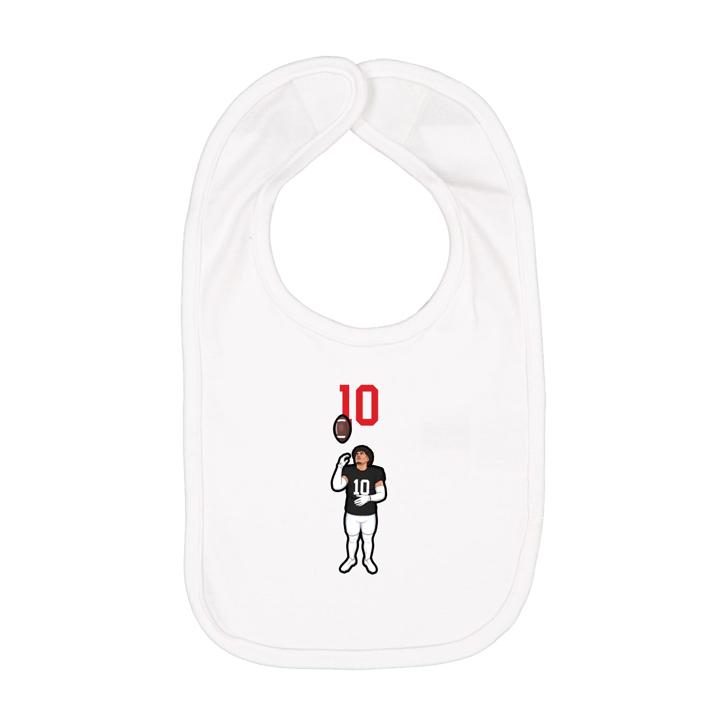 Infant Bib — Number Top in White