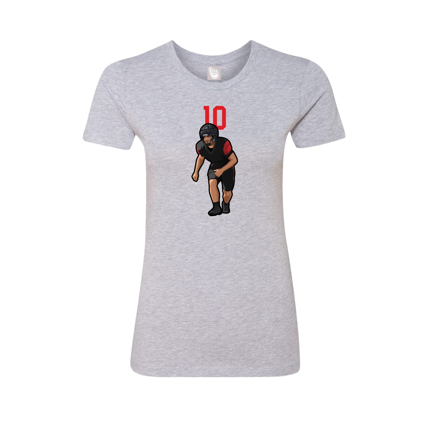 Fitted Women's Tee — Number Top in Grey