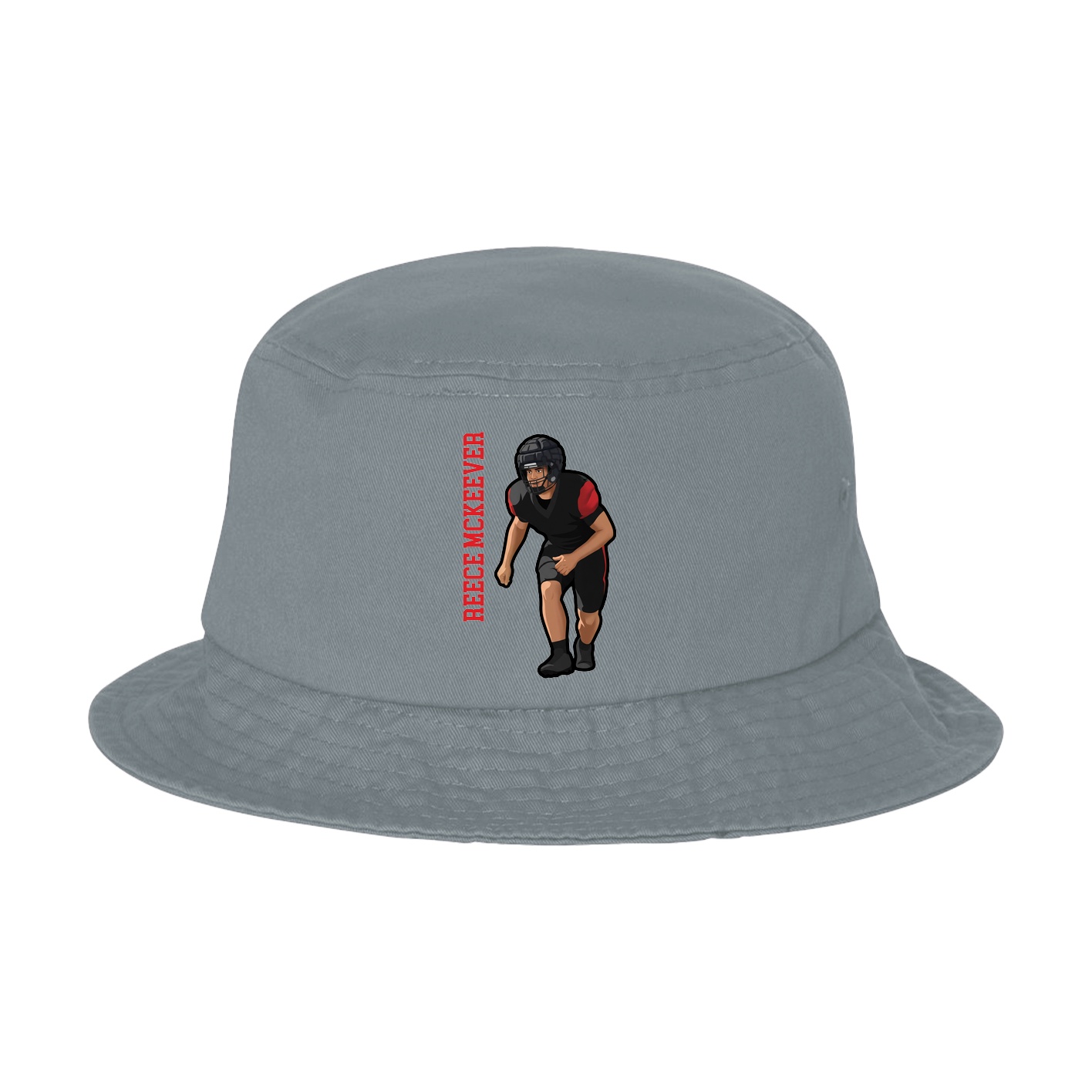 Bucket Cap — Name Vertical in Grey