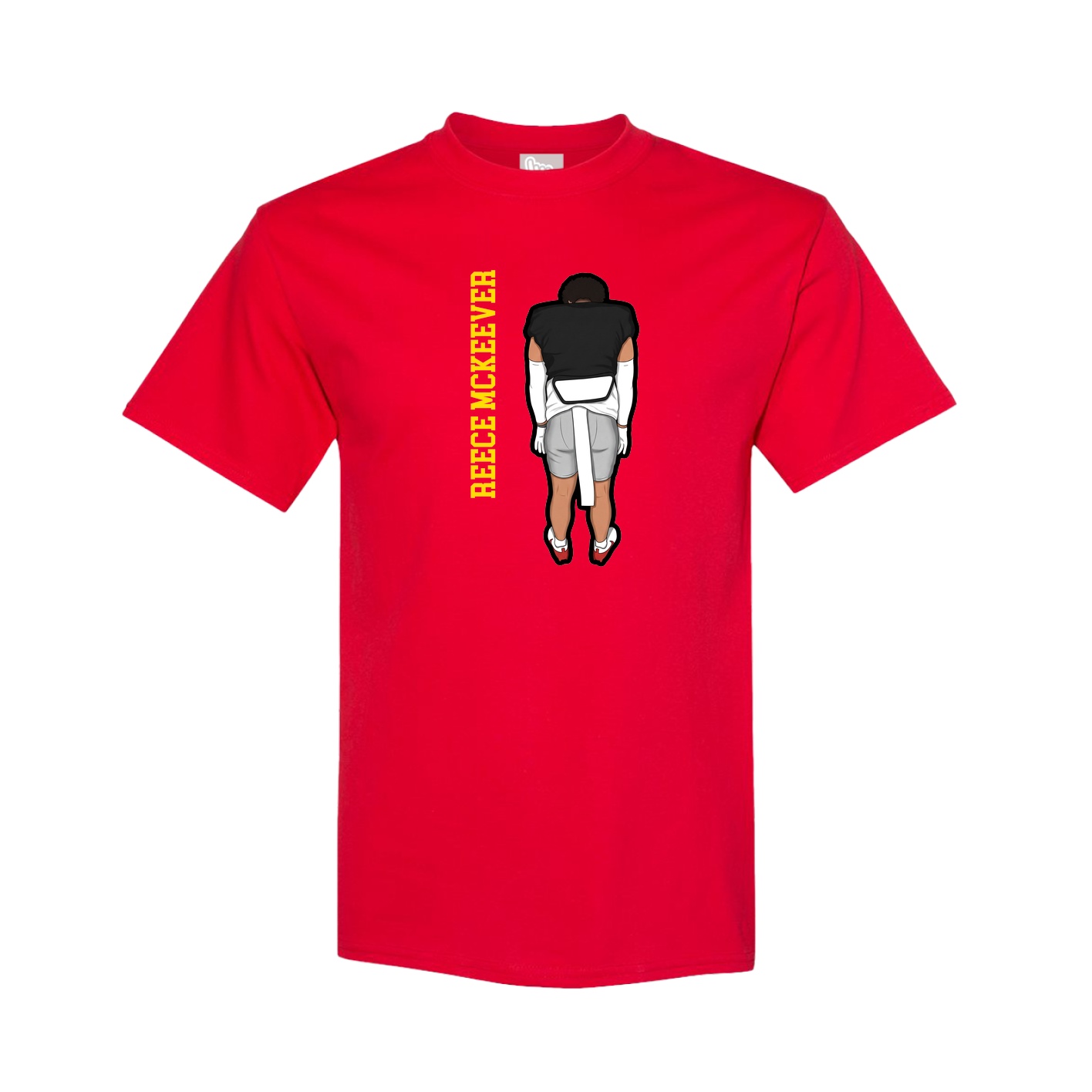 Tee — Name Vertical in Red