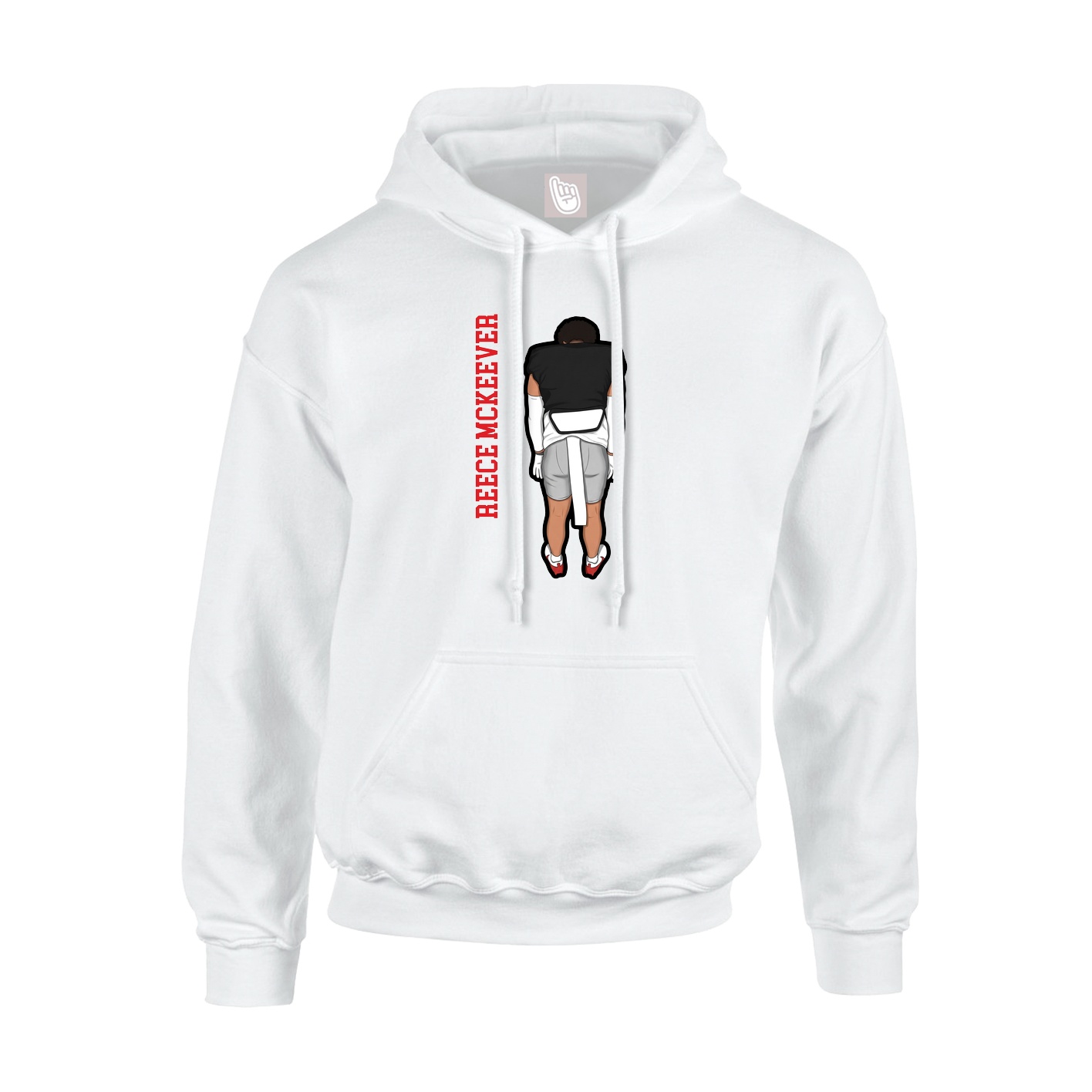 Youth Hoodie — Name Vertical in White
