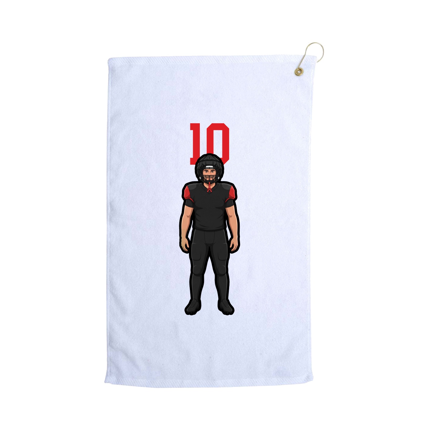 Golf Towel — Number Top in White