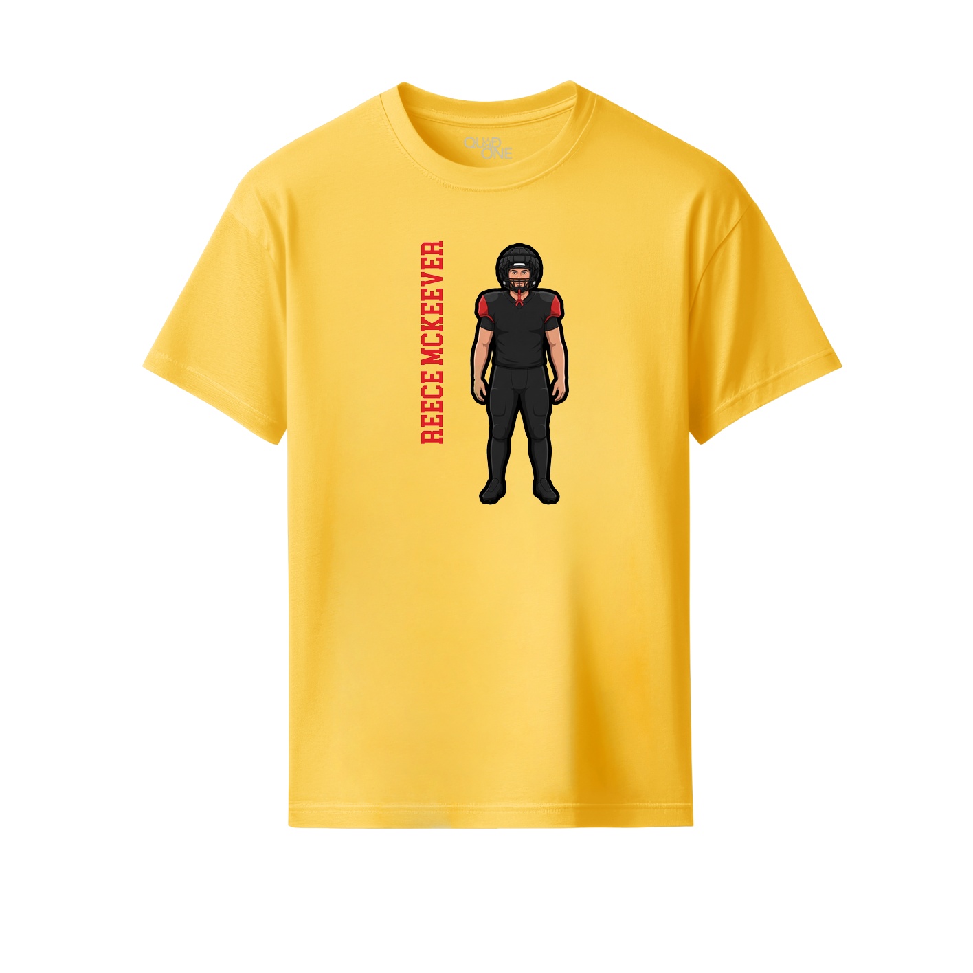 Youth Tee — Name Vertical in Yellow