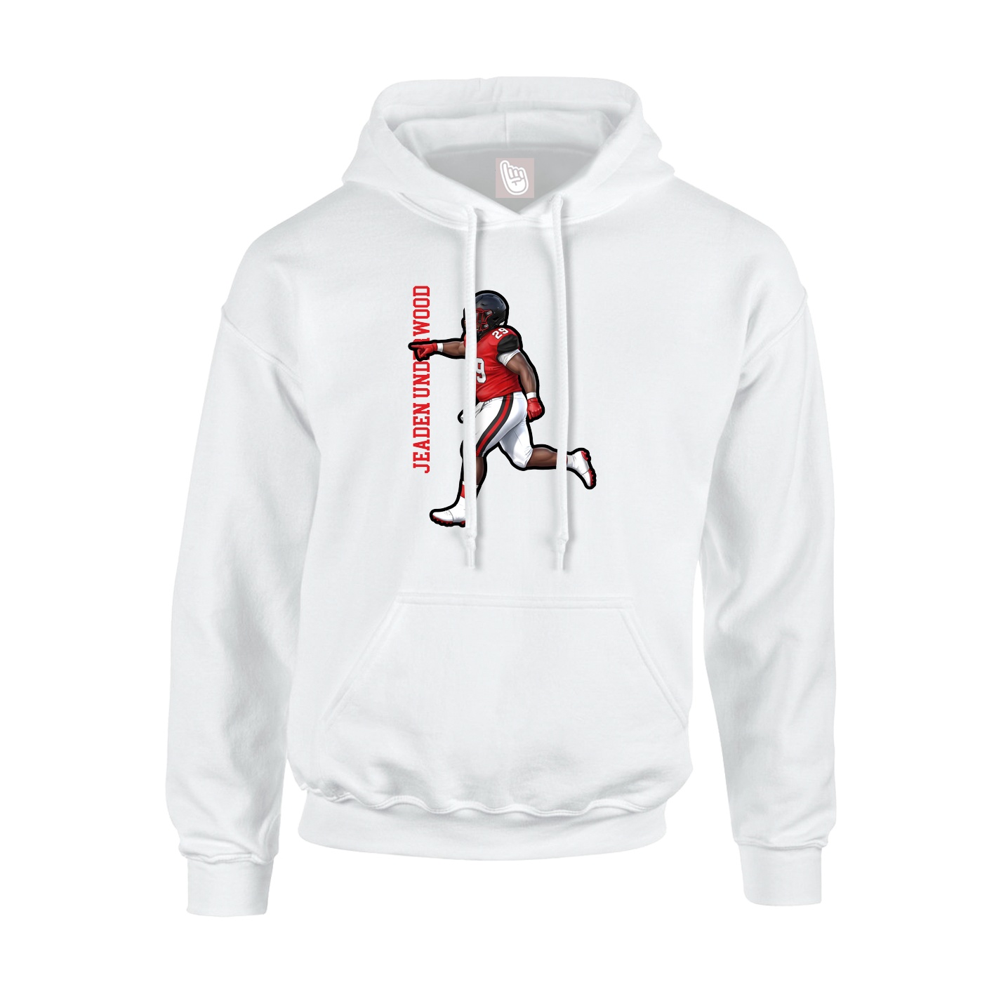 Youth Hoodie — Name Vertical in White