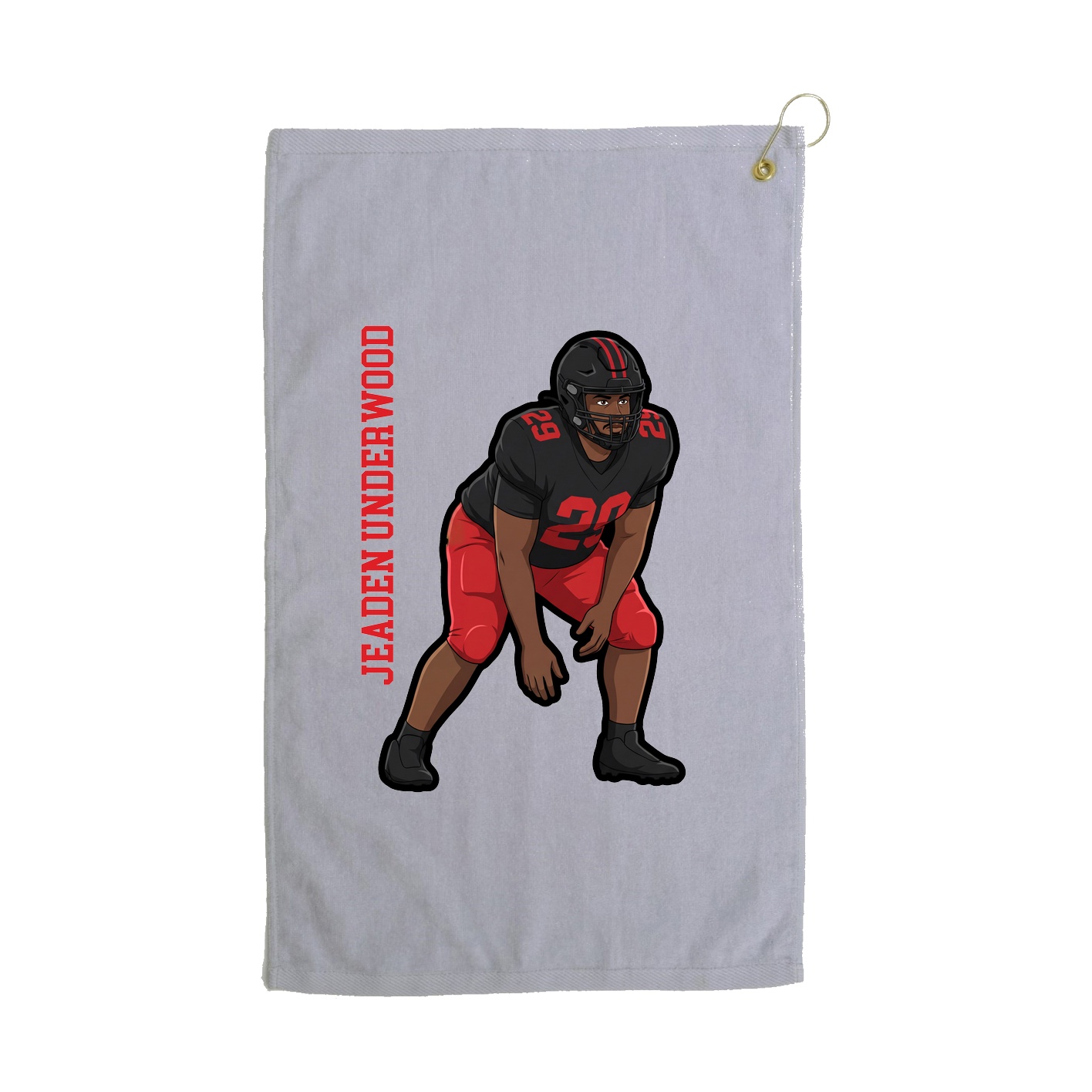 Golf Towel — Name Vertical in Grey