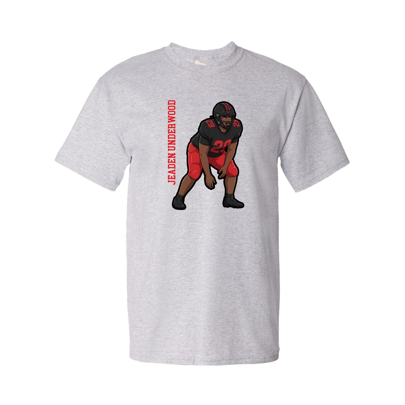 Tee — Name Vertical in Grey