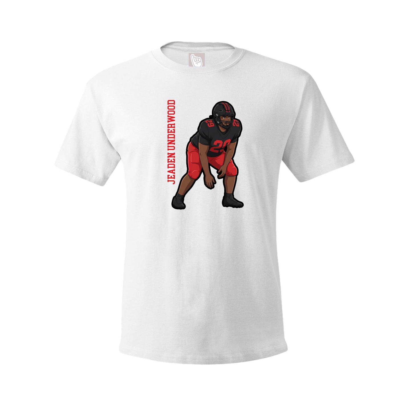 Youth Tee — Name Vertical in White
