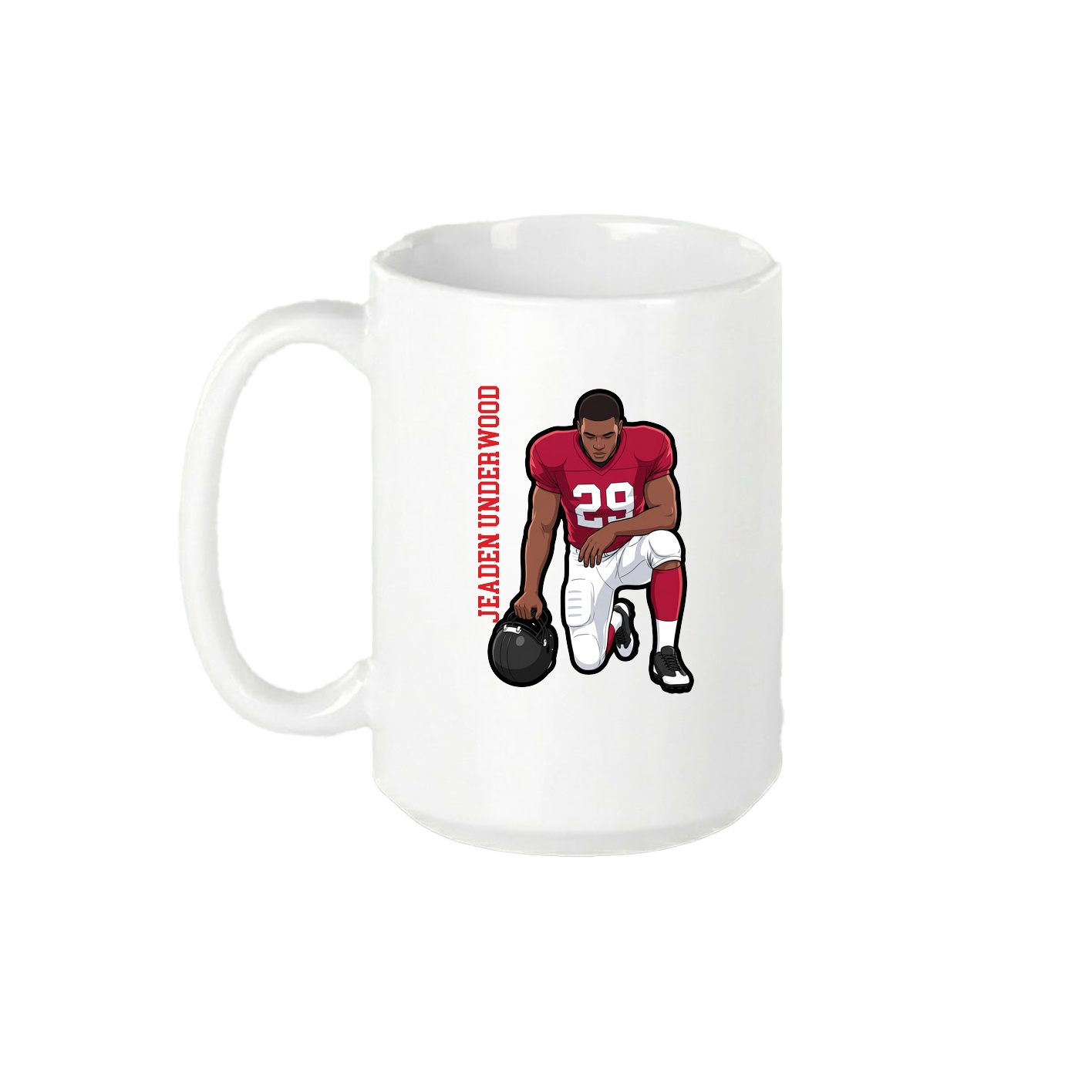 15oz Coffee Mug — Name Vertical in White